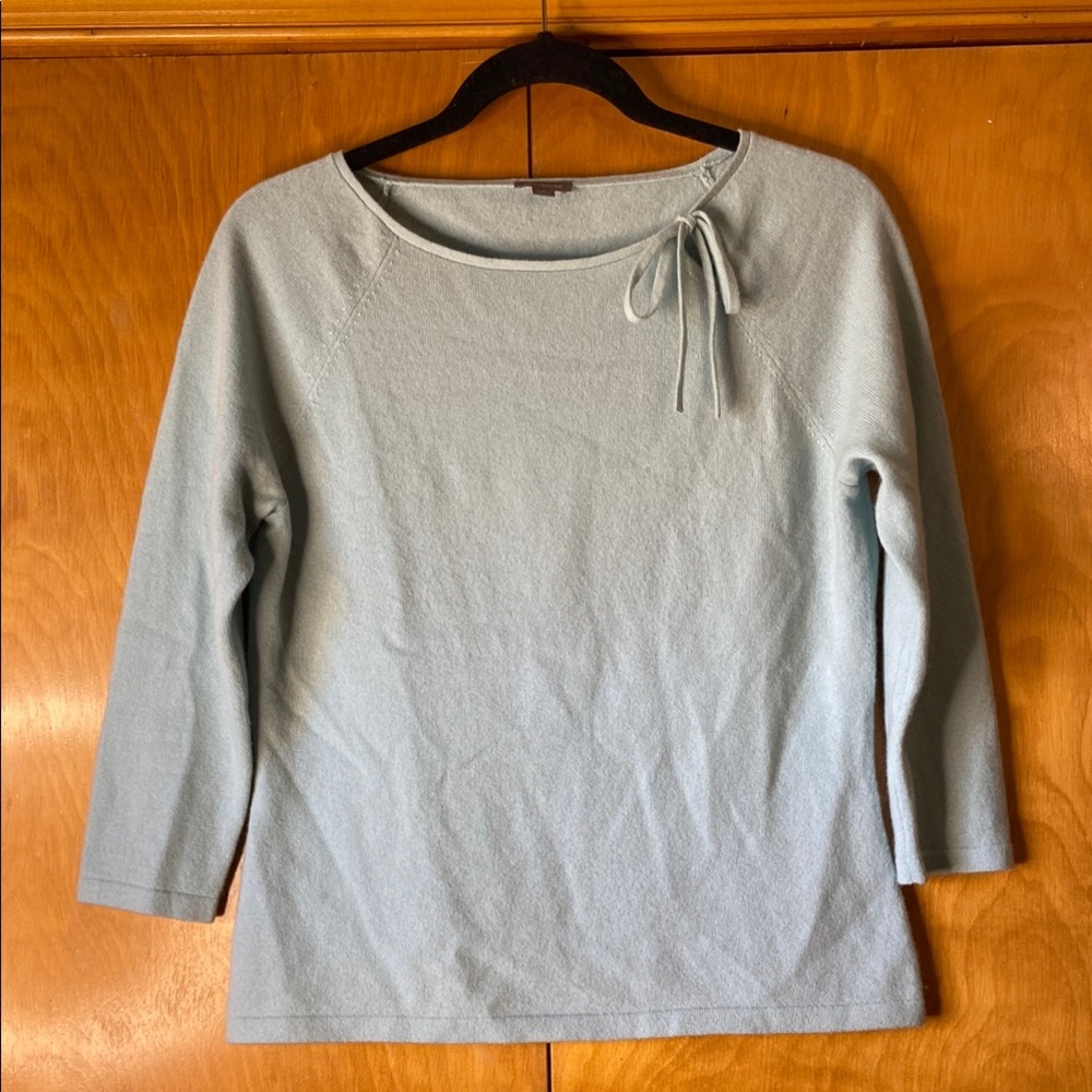Ann Tailor 100% Cashmere Teal / Turquoise Color Women's Top Size M